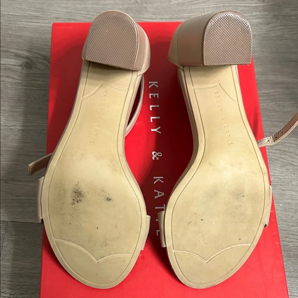 Kelly & Katie Hailee Beige Ankle-Strap Block Heel Sandals - Picture 9 of 9